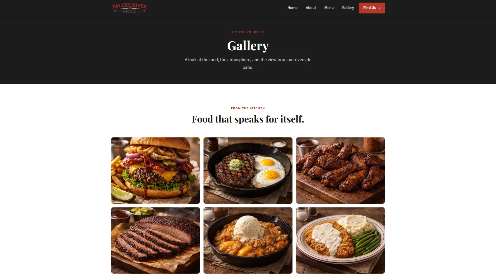 Gallery page demo — Paluxy River Grill